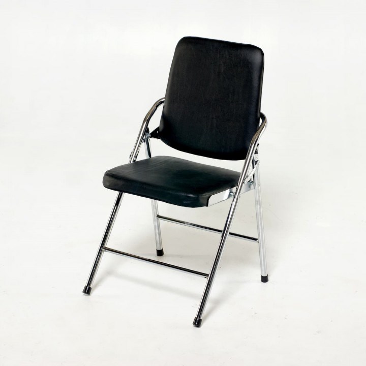 電鍍白宮黑皮合椅