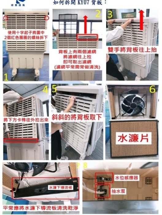 旋鈕面板獅皇20機械式水冷扇-KY07B／球館、活動中心、健身房、中大社區最愛